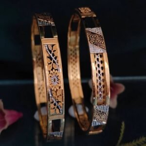 916 Gold Modern Double Pipe Kadli DP-004