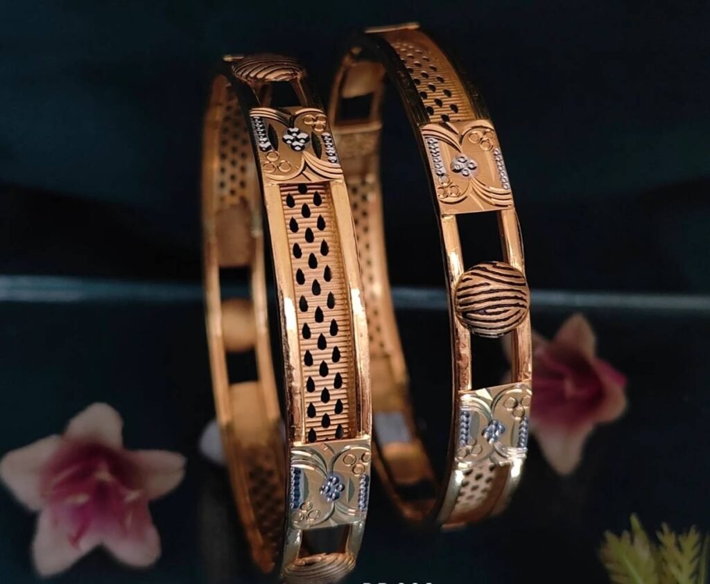 916 Gold Delicate Double Pipe Kadli DP-006
