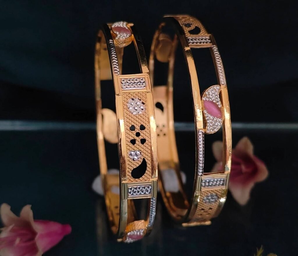 916 Gold Stylish Double Pipe Kadli DP-008