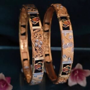 916 Gold Indian Design Double Pipe Kadli DP-009