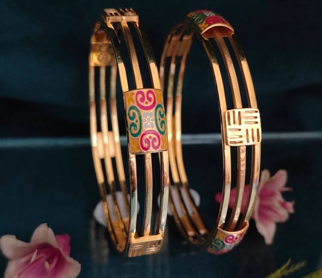 916 Gold Stylish Double Pipe Kadli DP-011