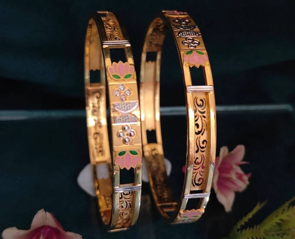 916 Gold Stunning Double Pipe Kadli DP-012
