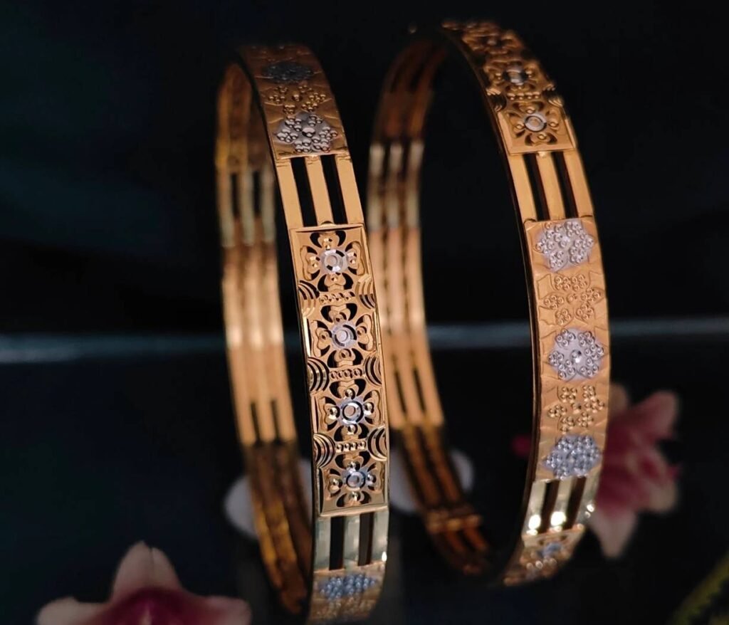 916 Gold Beautiful Double Pipe Kadli DP-013