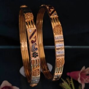 916 Gold Modern Double Pipe Kadli DP-023