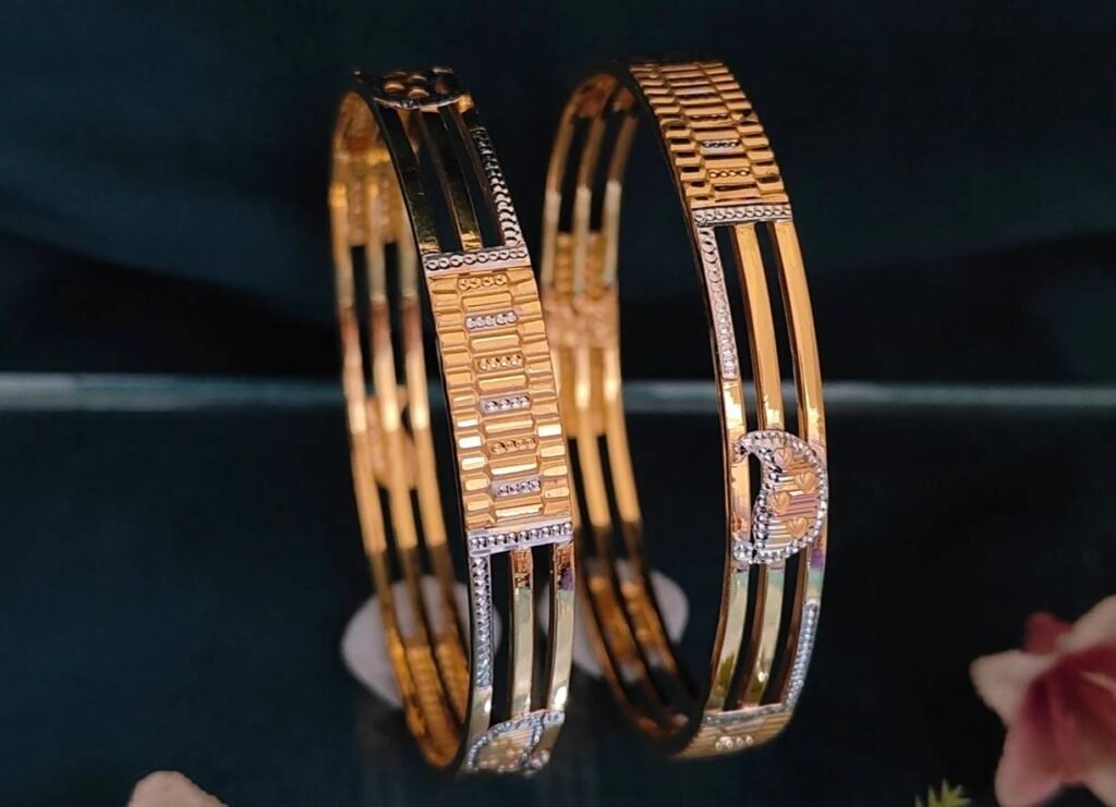 916 Gold Delicate Double Pipe Kadli DP-025