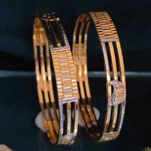 916 Gold Delicate Double Pipe Kadli DP-025