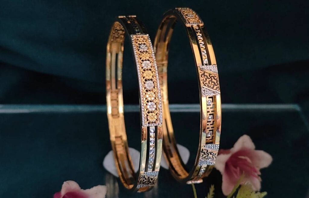 916 Gold Stylish Double Pipe Kadli DP-027