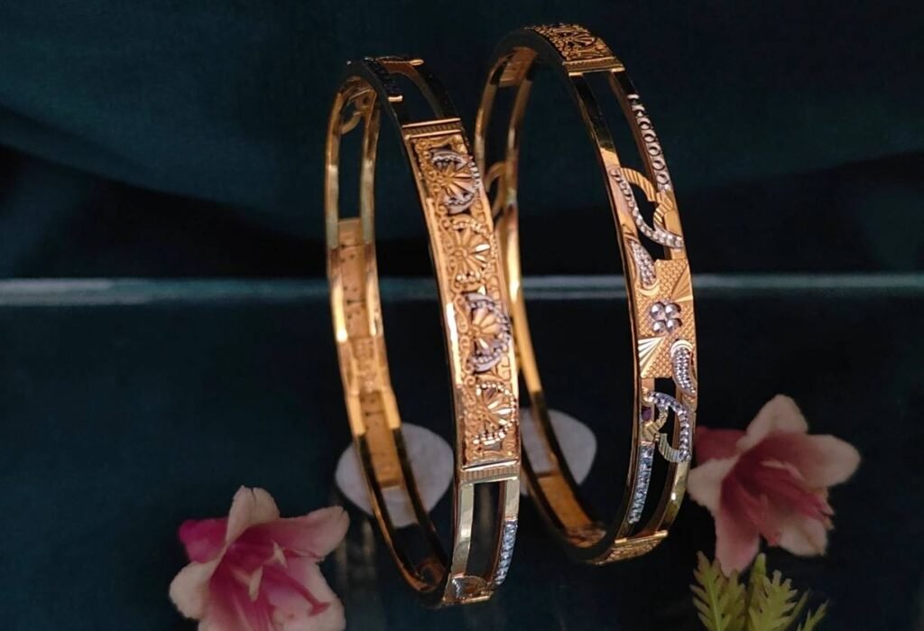 916 Gold Indian Design Double Pipe Kadli DP-028