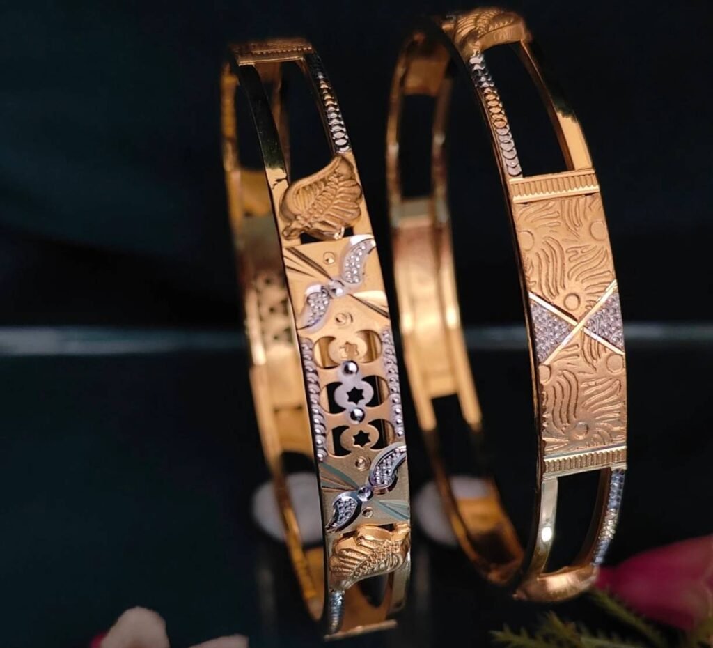 916 Gold Beautiful Double Pipe Kadli DP-032