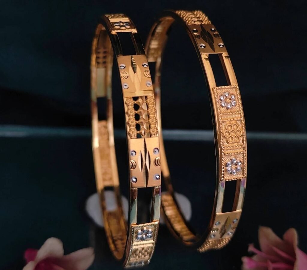916 Gold Designer Double Pipe Kadli DP-040