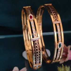 916 Gold Modern Double Pipe Kadli DP-042