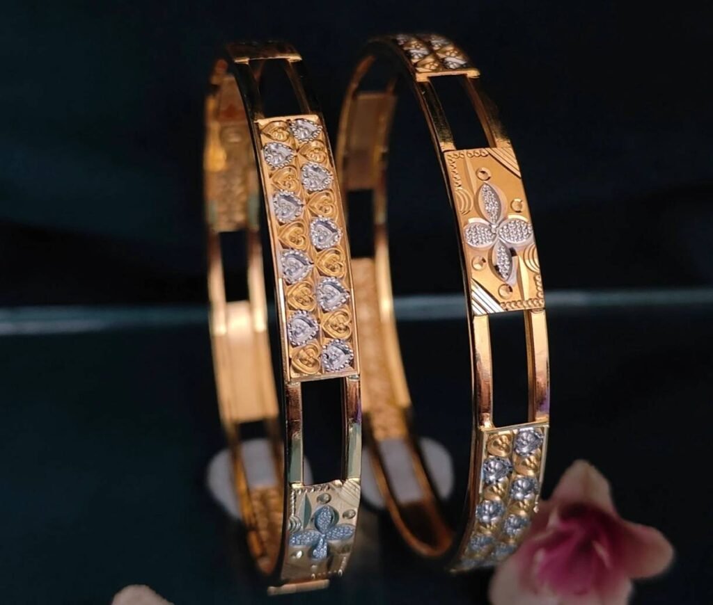 916 Gold Delicate Double Pipe Kadli DP-045