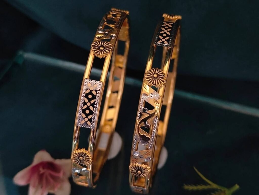 916 Gold Indian Design Double Pipe Kadli DP-048