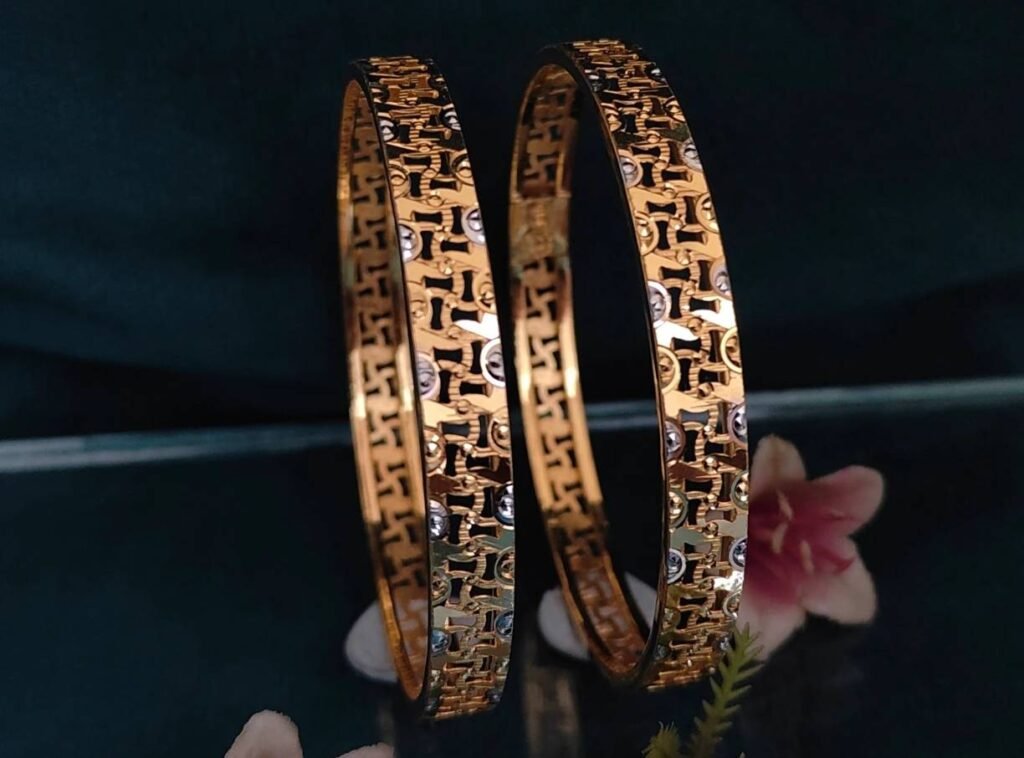 916 Gold Designer Double Pipe Kadli DP-060