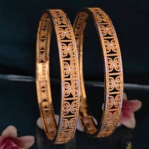 916 Gold Modern Double Pipe Kadli DP-062