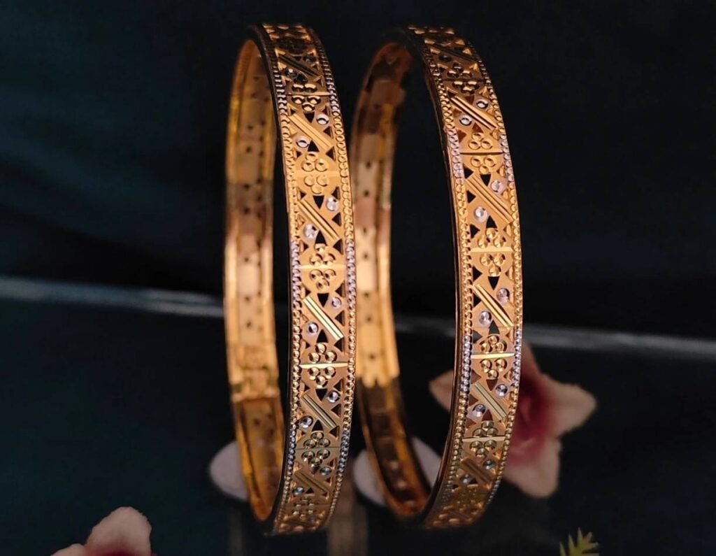 916 Gold Delicate Double Pipe Kadli DP-064