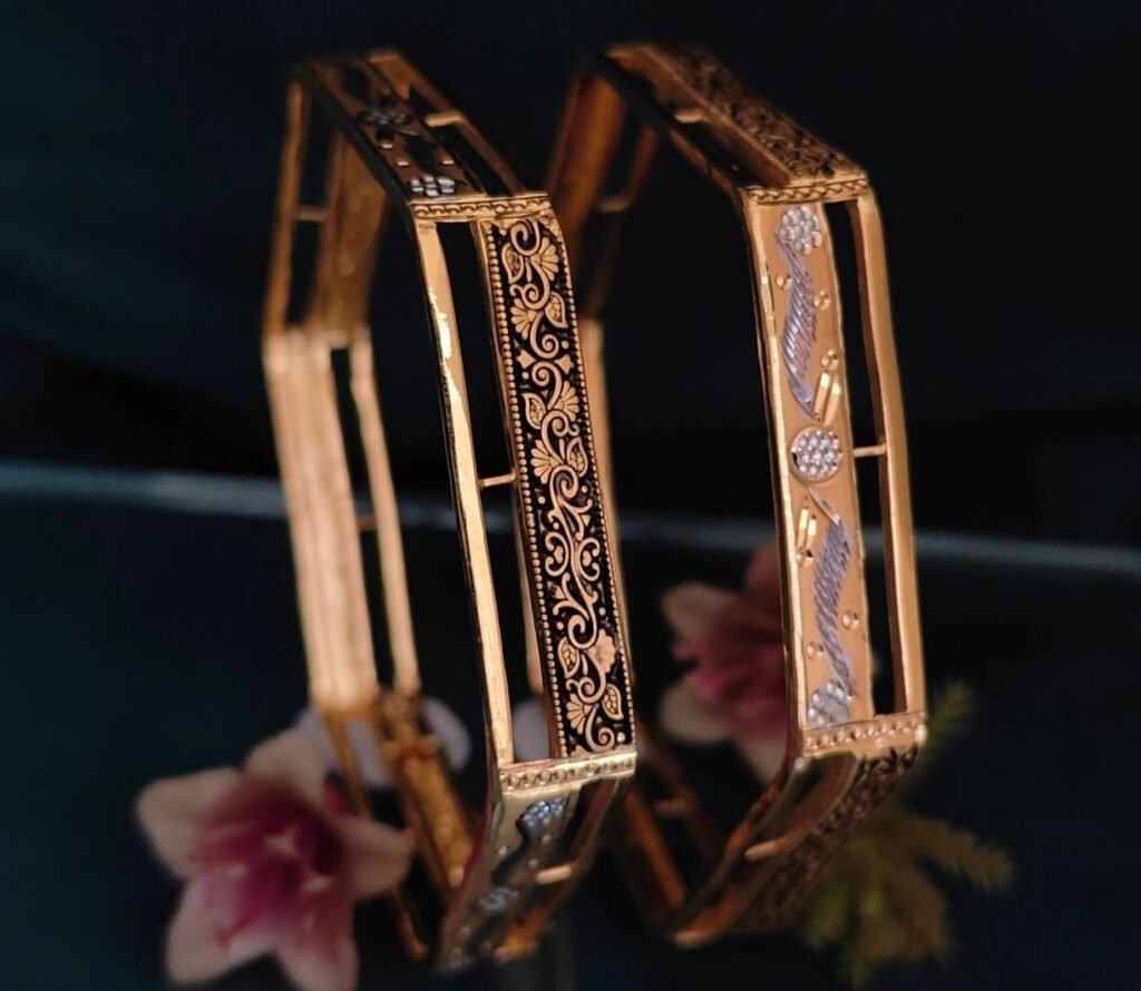 916 Gold Stylish Double Pipe Kadli DP-066