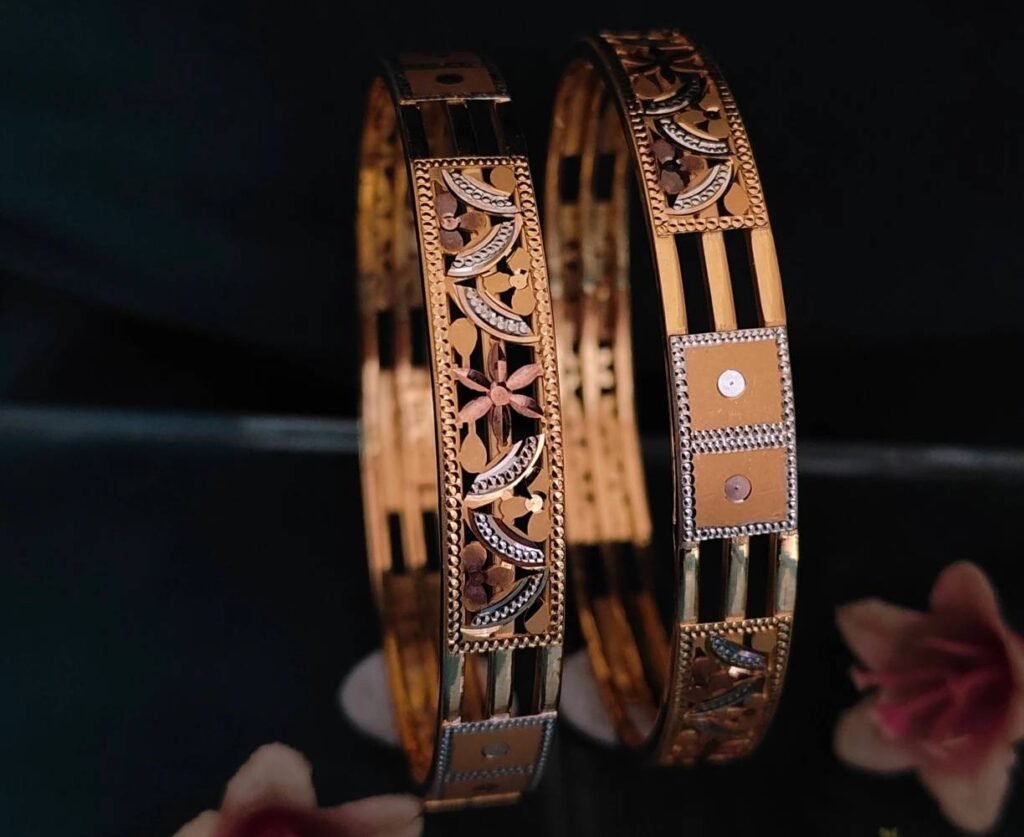 916 Gold Indian Design Double Pipe Kadli DP-067