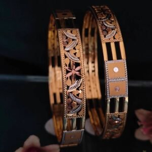 916 Gold Indian Design Double Pipe Kadli DP-067