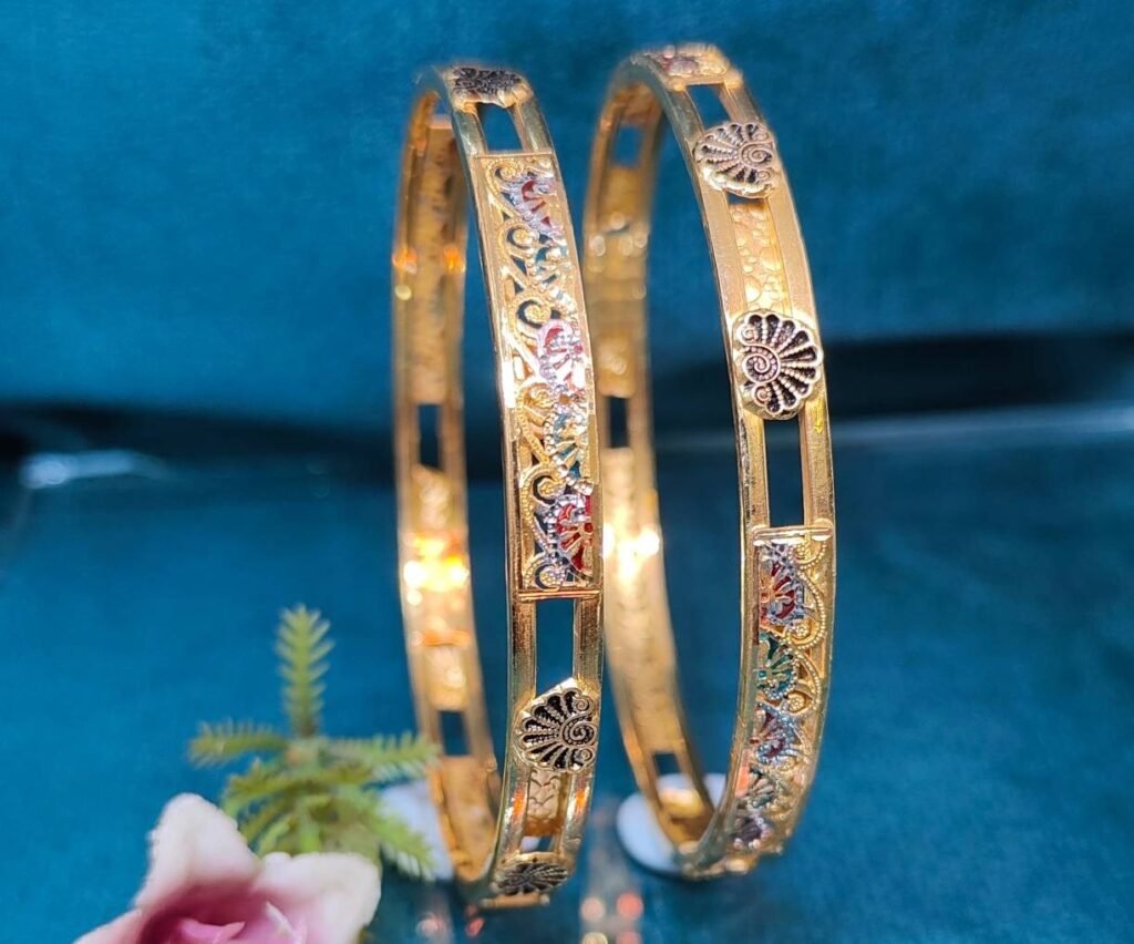 916 Gold Designer Double Pipe Kadli DP-117