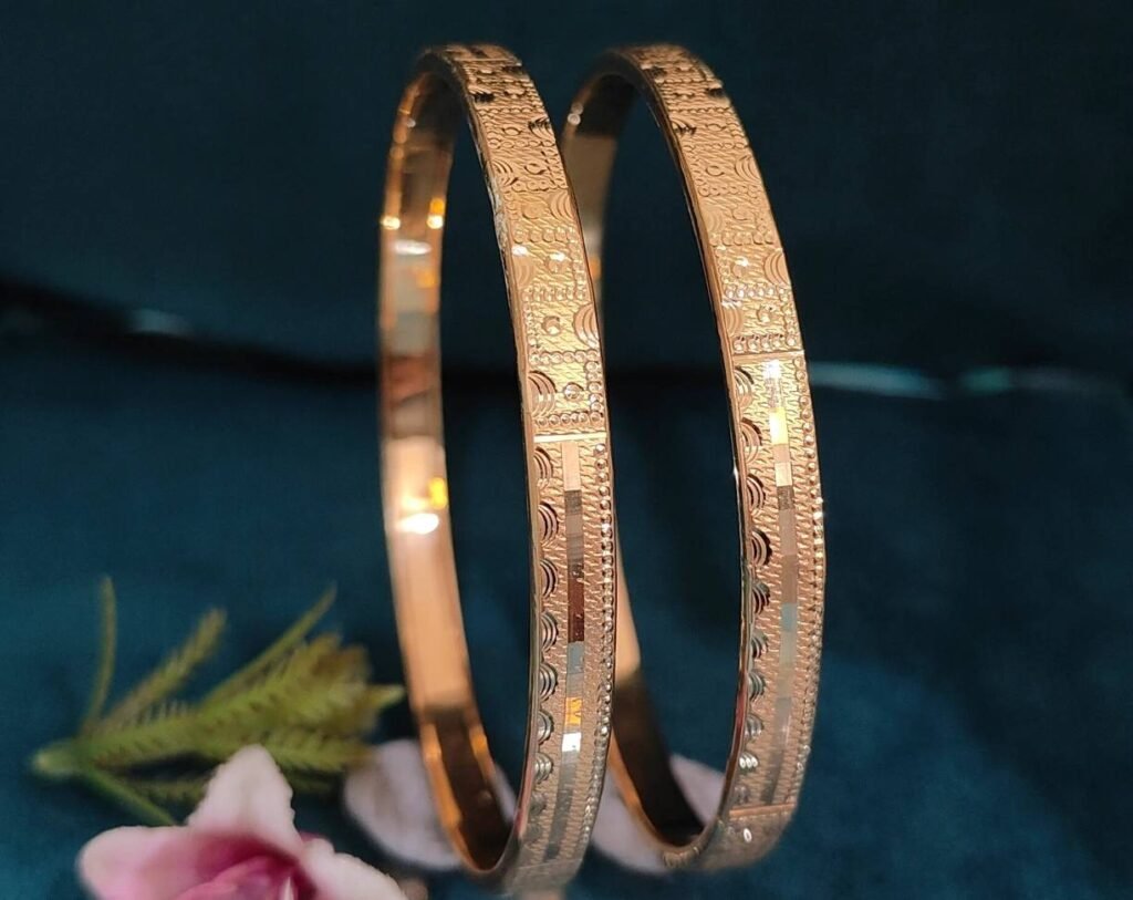 916 Gold Delicate Double Pipe Kadli DP-154