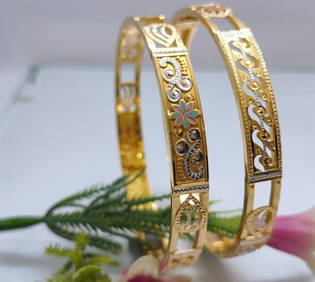 916 Gold Stylish Double Pipe Kadli DP-164