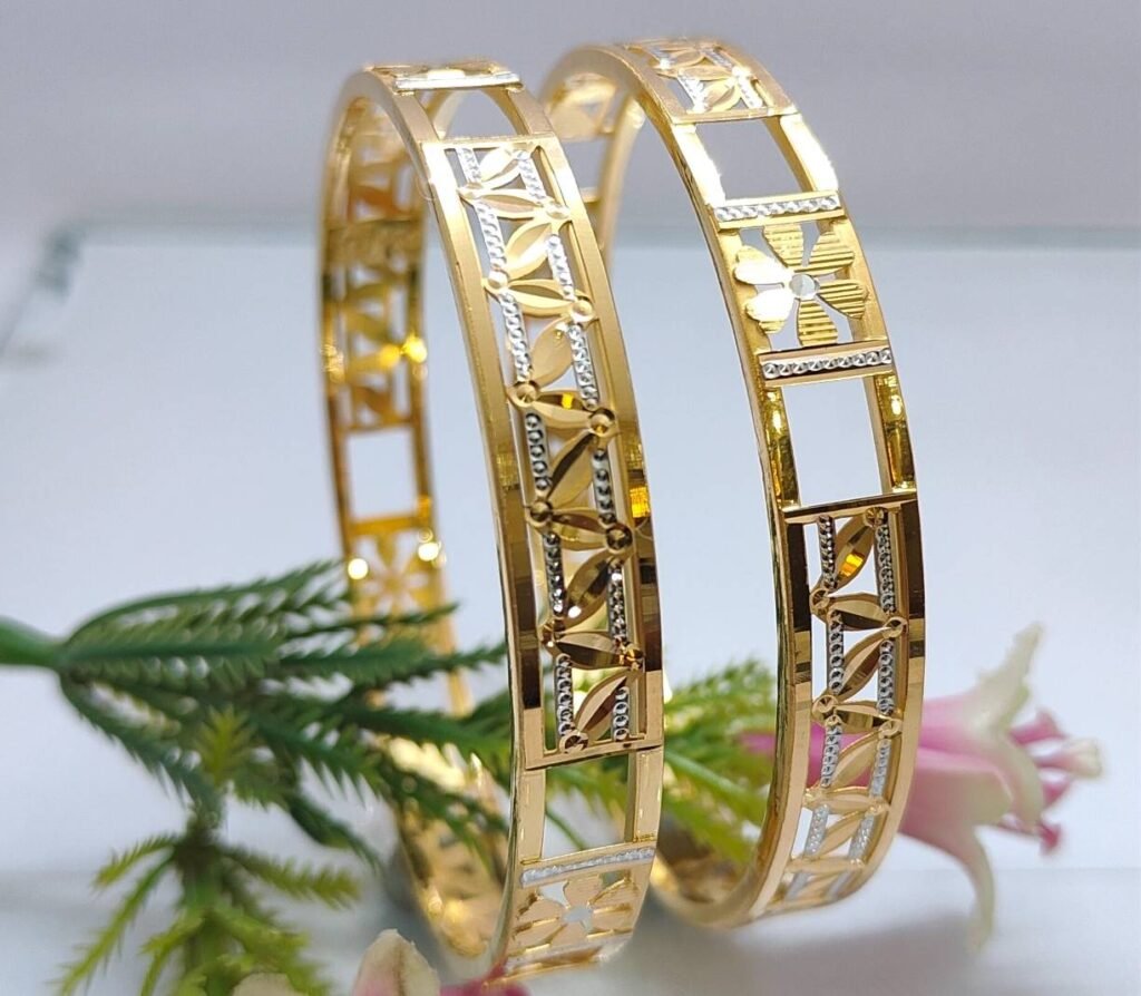 916 Gold Indian Design Double Pipe Kadli DP-165