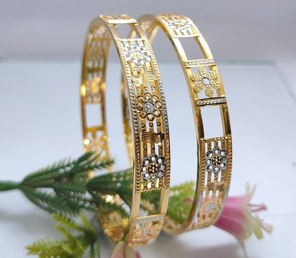 916 Gold Stylish Double Pipe Kadli DP-167