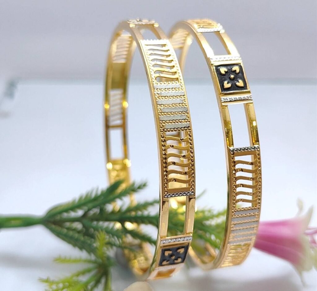 916 Gold Beautiful Double Pipe Kadli DP-169