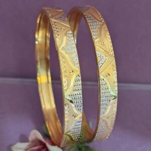 916 Gold Modern Double Pipe Kadli DP-194