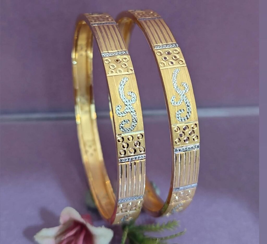 916 Gold Delicate Double Pipe Kadli DP-196