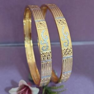 916 Gold Delicate Double Pipe Kadli DP-196