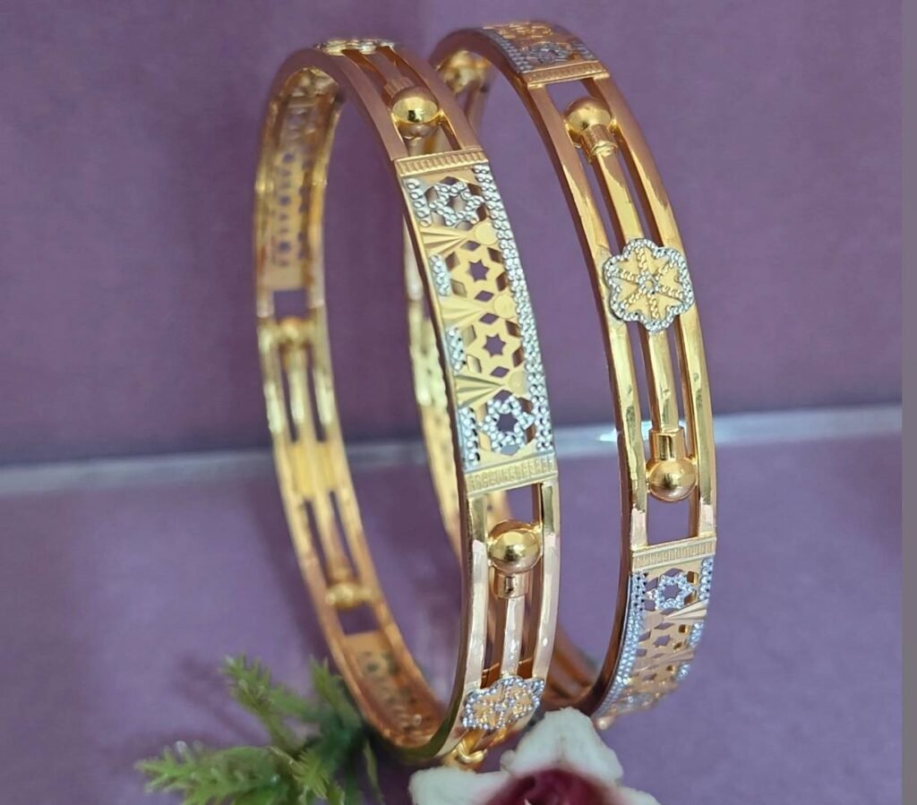 916 Gold Indian Design Double Pipe Kadli DP-202