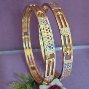 916 Gold Indian Design Double Pipe Kadli DP-202