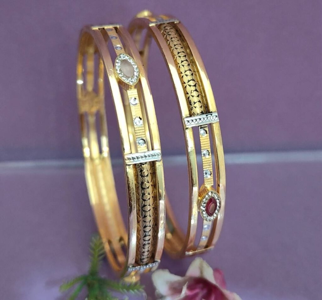 916 Gold Elegant  Double Pipe Kadli DP-204