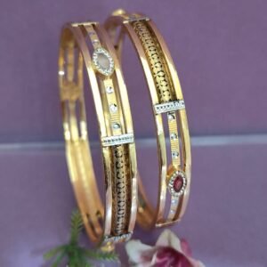 916 Gold Elegant  Double Pipe Kadli DP-204