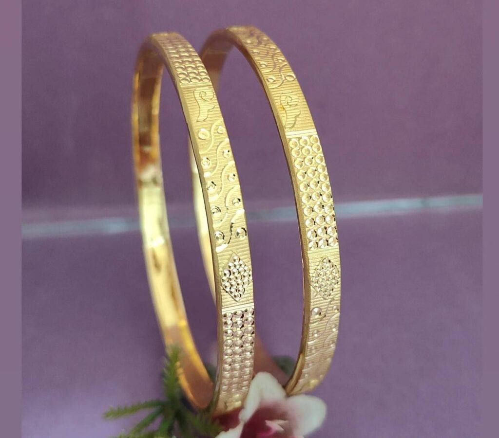 916 Gold Simple Double Pipe Kadli DP-236