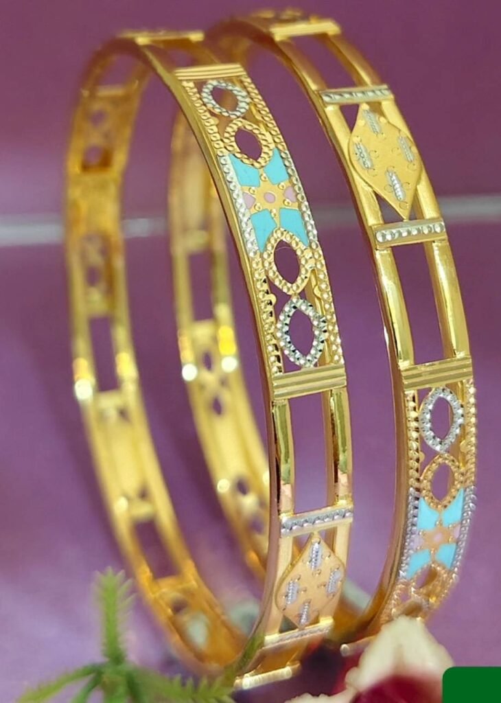 916 Gold Designer Double Pipe Kadli DP-275