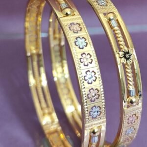 916 Gold Delicate Double Pipe Kadli DP-282