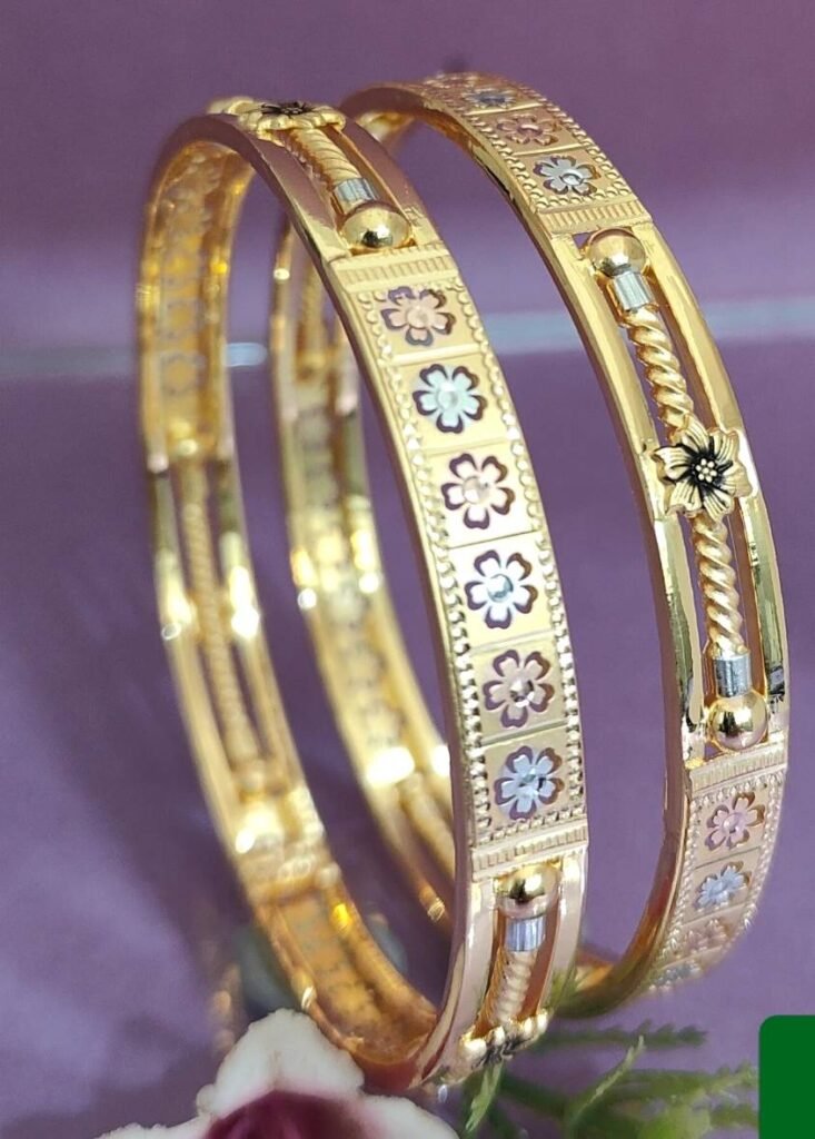 916 Gold Delicate Double Pipe Kadli DP-282