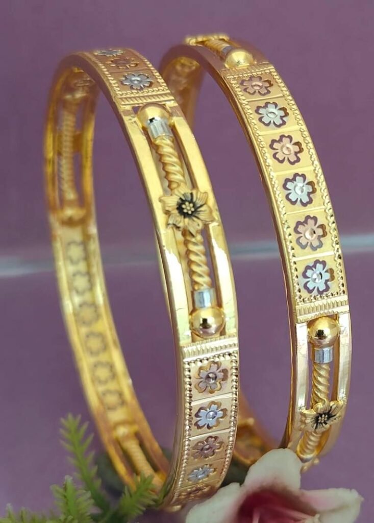 916 Gold Designer Double Pipe Kadli DP-320