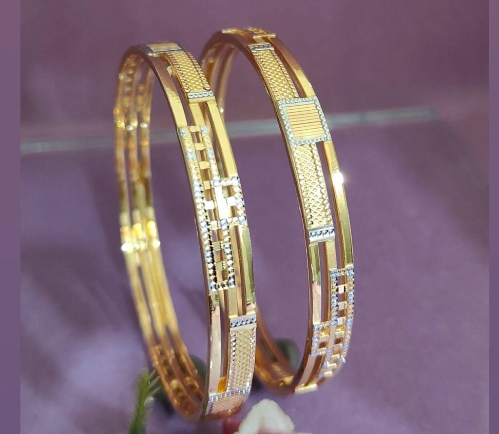 916 Gold Modern Double Pipe Kadli DP-361