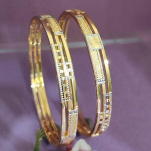 916 Gold Modern Double Pipe Kadli DP-361