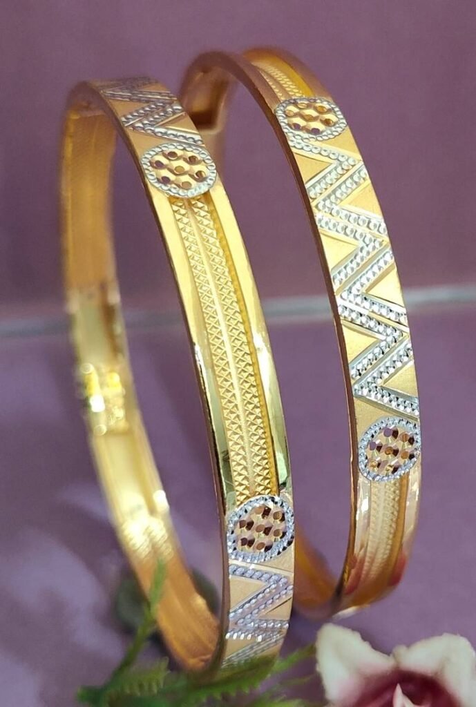 916 Gold Delicate Double Pipe Kadli DP-363
