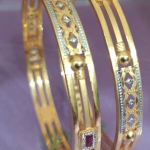 916 Gold Elegant  Double Pipe Kadli DP-381