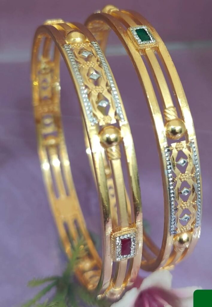 916 Gold Elegant  Double Pipe Kadli DP-381