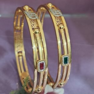 916 Gold Stunning Double Pipe Kadli DP-383