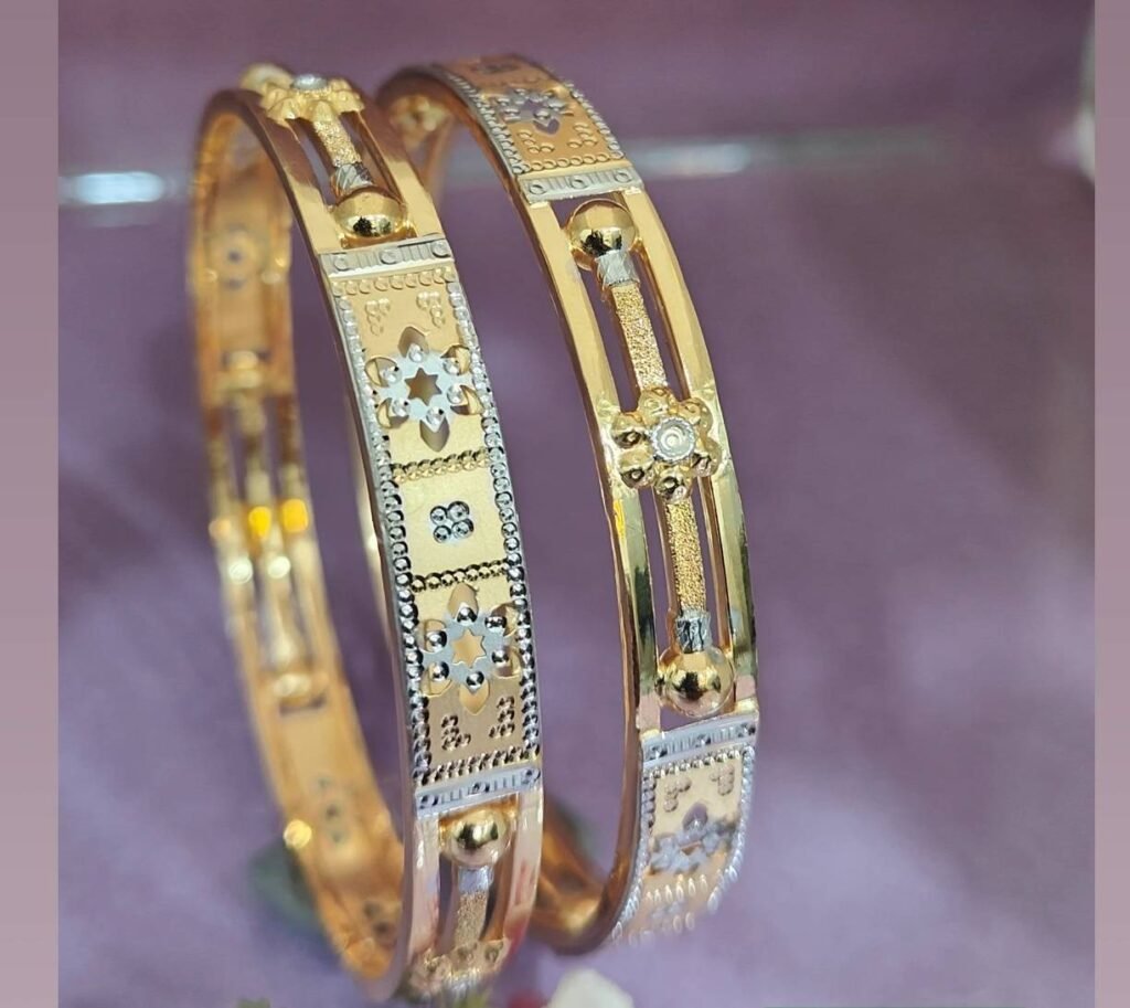 916 Gold Beautiful Double Pipe Kadli DP-384