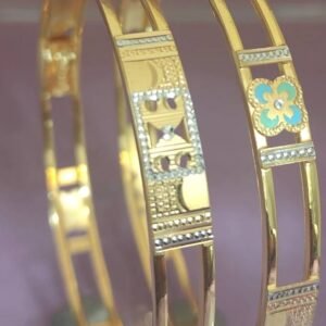 916 Gold Modern Double Pipe Kadli DP-404