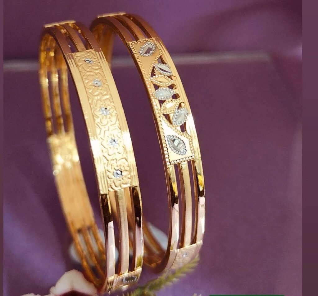 916 Gold Beautiful Double Pipe Kadli DP-430
